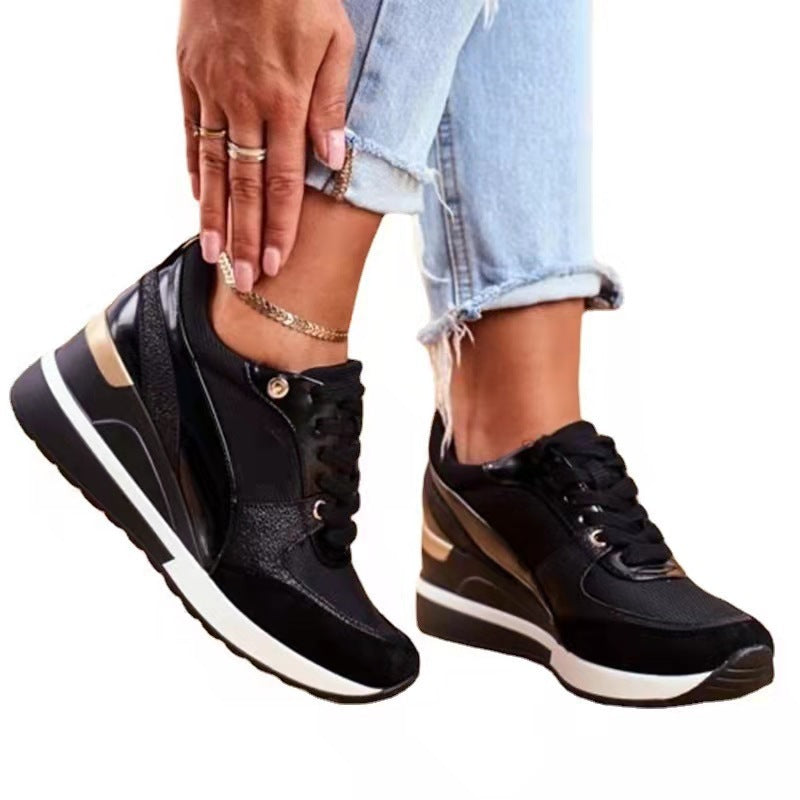 Chaussures Décontractées Noires Mi-Talon
