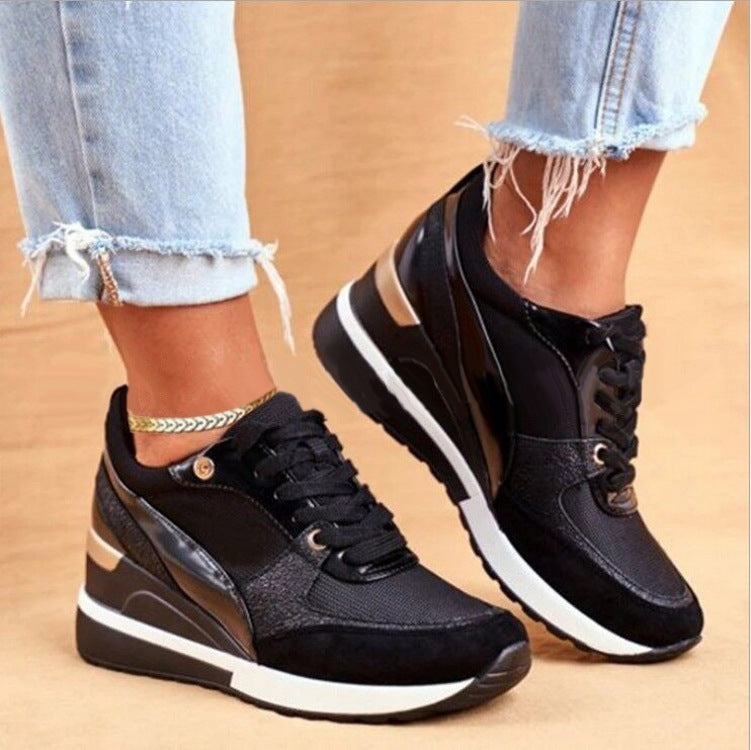 Chaussures Décontractées Noires Mi-Talon