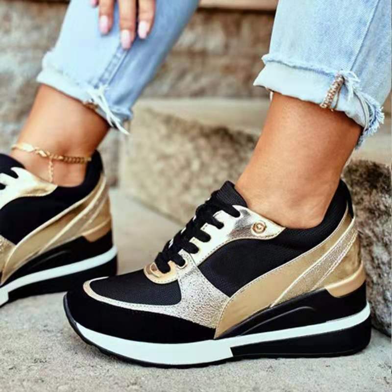 Chaussures Décontractées Noires Mi-Talon