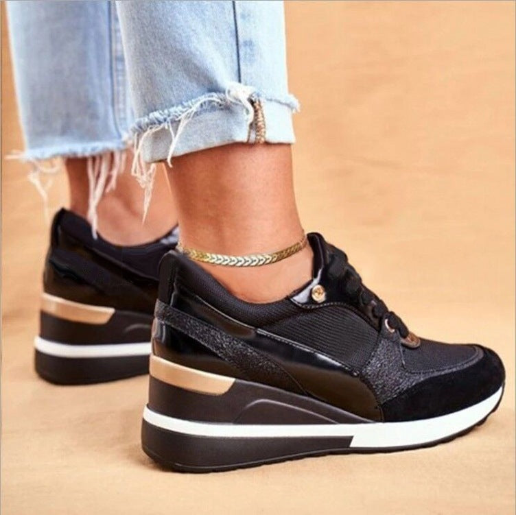 Chaussures Décontractées Noires Mi-Talon