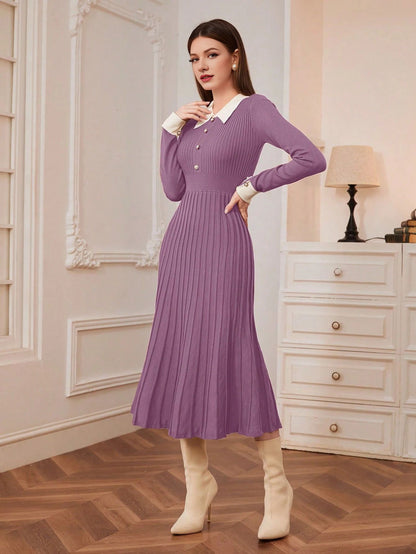 Robe Rétro Chic Française Élégante