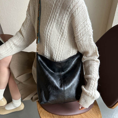 Automne et hiver Nouveau sac à bandoulière rétro de couleur unie