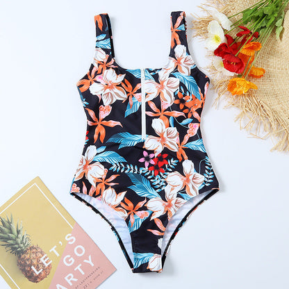 Maillot Une Pièce Zippé Imprimé