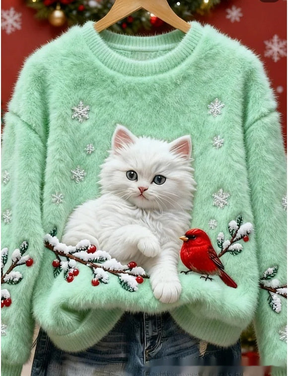 3D Digital Printed Flannel Sweatshirt Women