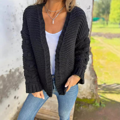 Winter Fashion Solid Color Cardigan Women