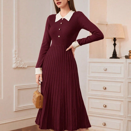 Robe Rétro Chic Française Élégante