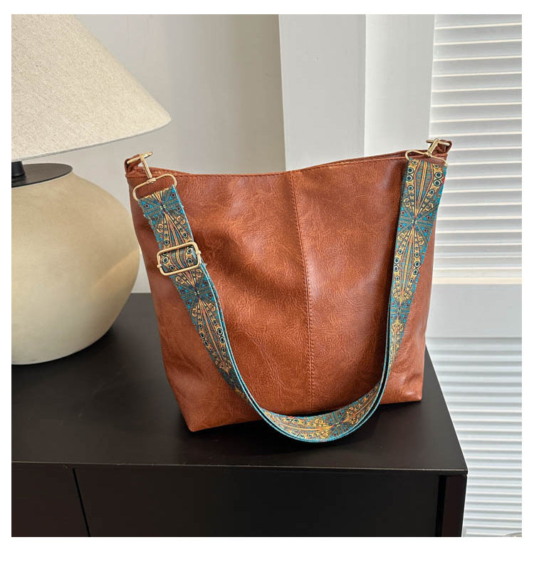 Automne et hiver Nouveau sac à bandoulière rétro de couleur unie