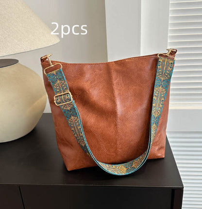Automne et hiver Nouveau sac à bandoulière rétro de couleur unie