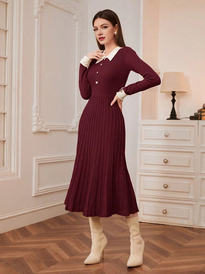 Robe Rétro Chic Française Élégante
