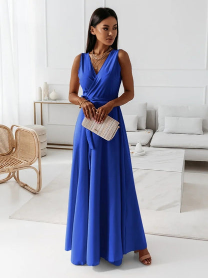 Robe Maxi Élégante Ceinture V