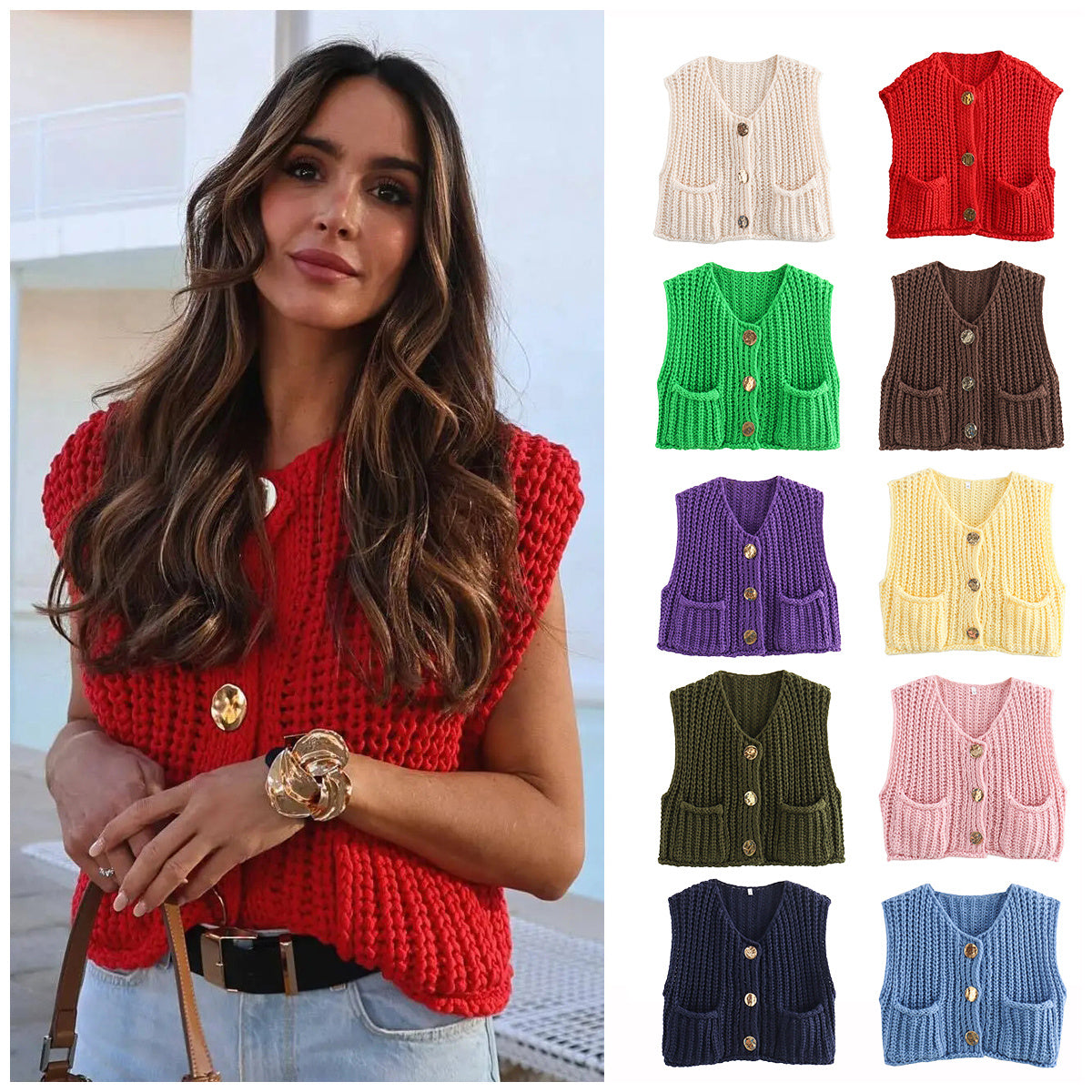 Gilet sans manches avec poches