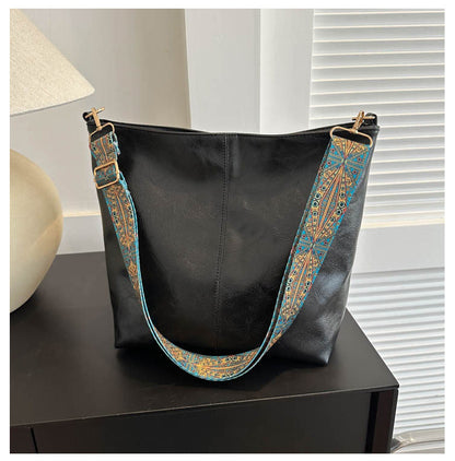 Automne et hiver Nouveau sac à bandoulière rétro de couleur unie